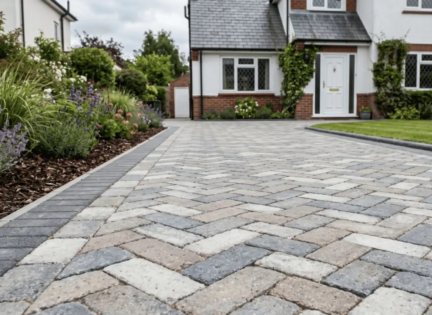 Block Paving surface installed by SureLay UK on a residential property